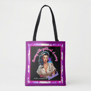 Pinup_  Nurse Badass Tote Bag