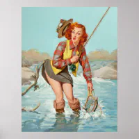 Fishing Pinup Girl | Poster