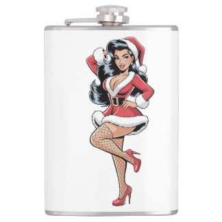 Pinup Santa Babe Flask