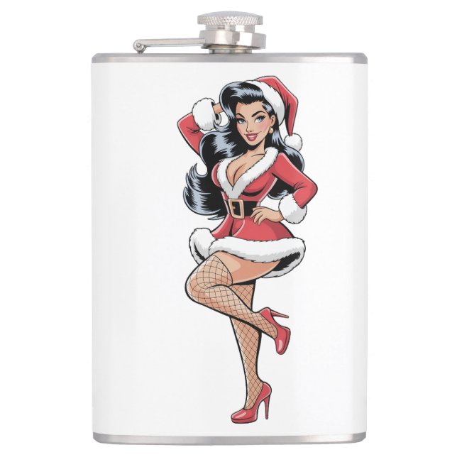 Pinup Santa Babe Flask (Front)