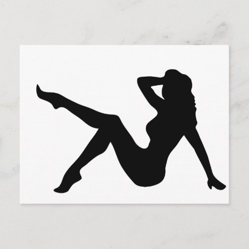 Pinup Silhouette _ Woman Reclining Postcard