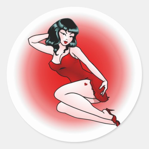 Pinup Stickers USA 4th of July Pinup Girl Stickers