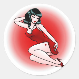Pinup Stickers USA 4th of July Pinup Girl Stickers