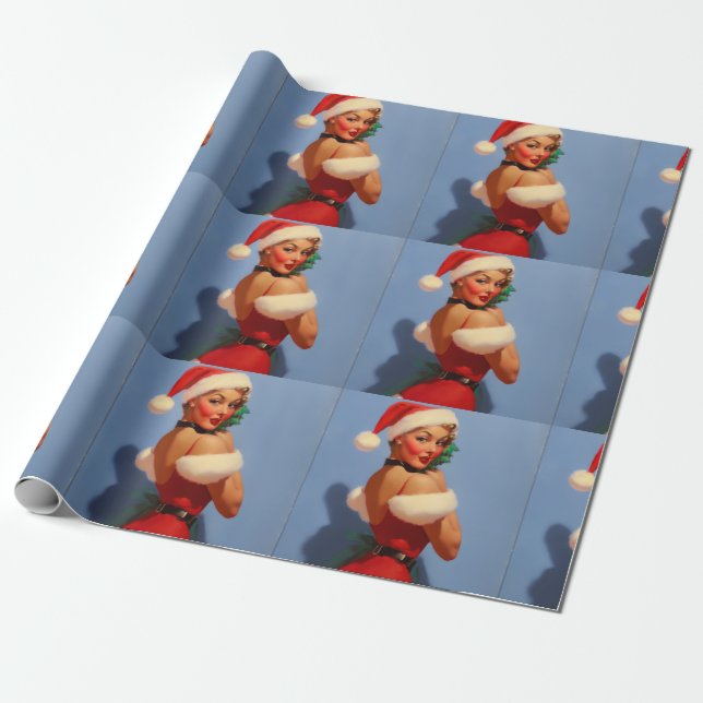 Pinup Woman #3 Wrapping Paper (Unrolled)