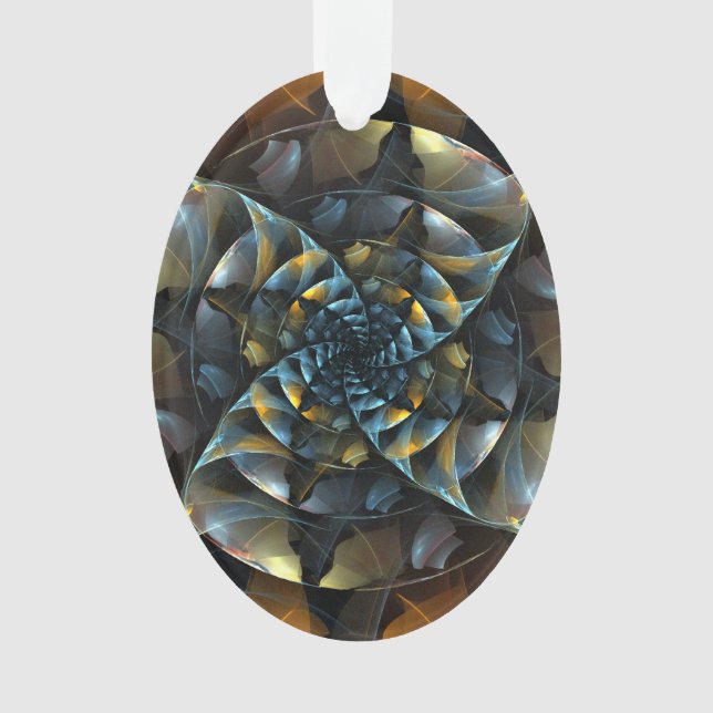 Pinwheel Abstract Art Acrylic Oval Ornament (Front)