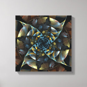 Pinwheel Abstract Art Black and White Canvas Print
