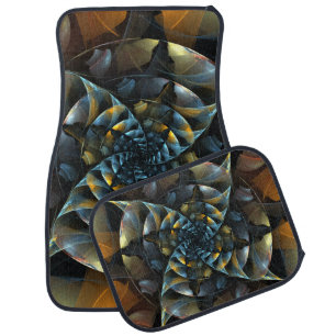 Pinwheel Abstract Art Car Floor Mat