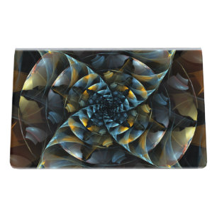 Pinwheel Abstract Art Desk Business Card Holder