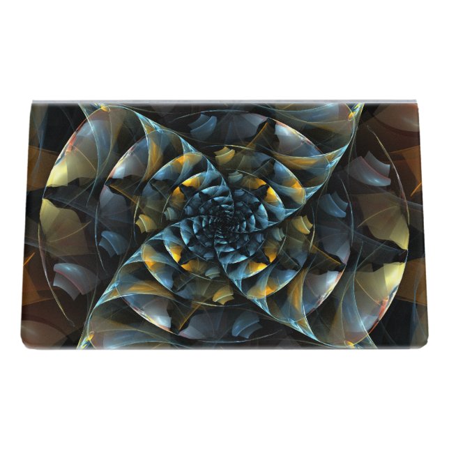Pinwheel Abstract Art Desk Business Card Holder (Back)