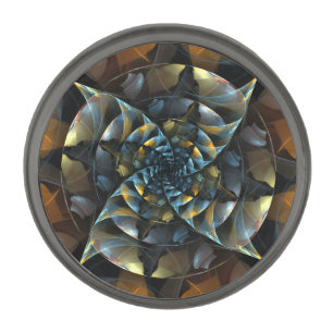 Pinwheel Abstract Art Gunmetal Finish Lapel Pin