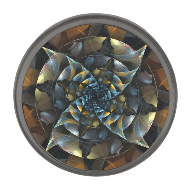 Pinwheel Abstract Art Gunmetal Finish Lapel Pin (Front)