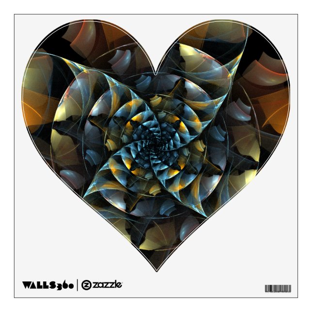 Pinwheel Abstract Art Heart Wall Sticker (Front)
