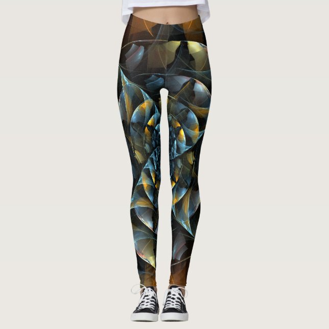 Pinwheel Abstract Art Leggings (Front)