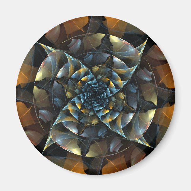Pinwheel Abstract Art Round Magnet (Front)