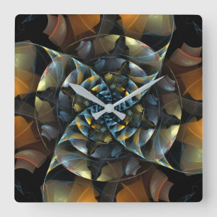 Pinwheel Abstract Art Square Square Wall Clock