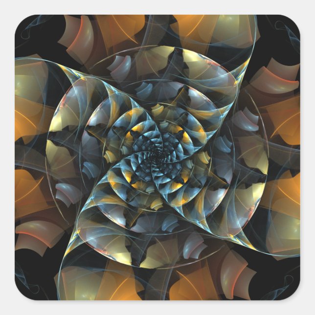 Pinwheel Abstract Art Square Sticker (Front)