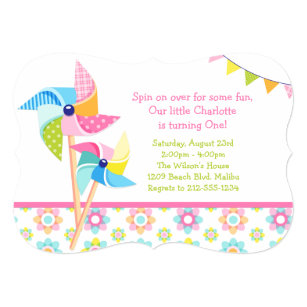 Pinwheel Invitations Zazzle