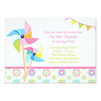 Pinwheel Birthday Party Invitations 6