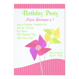 Pinwheel Birthday Party Invitations 5