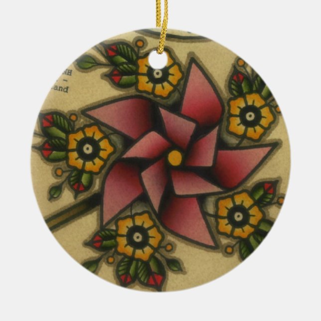 pinwheel ceramic ornament (Front)