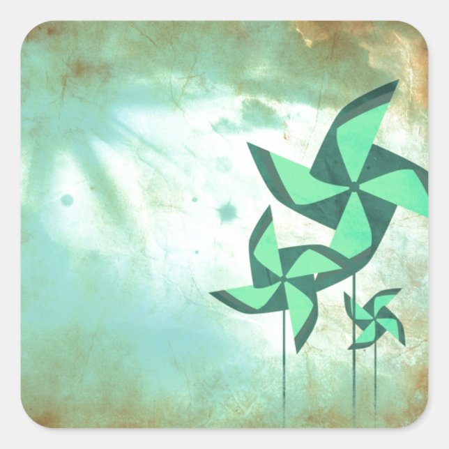 pinwheel dreams square sticker (Front)