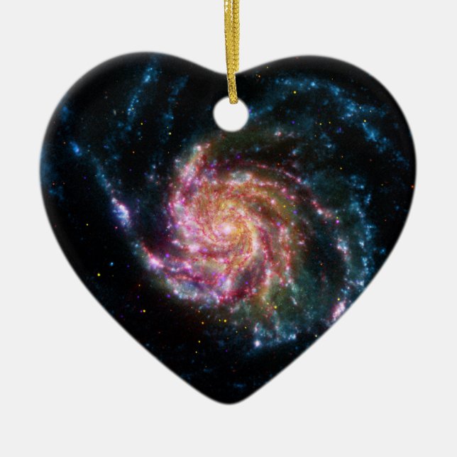 Pinwheel Galaxy Spiral Space Ceramic Ornament (Front)
