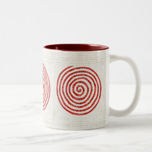 PINWHEEL MOSAIC Maroon Two-Tone Mug