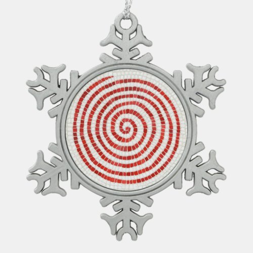 PINWHEEL MOSAIC Pewter Snowflake Ornament