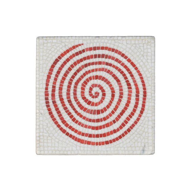 PINWHEEL MOSAIC Primed Marble Stone Magnet (Front)