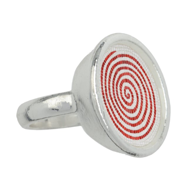 PINWHEEL MOSAIC Sterling Silver Plated Ring (Side)