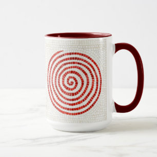 PINWHEEL MOSAIC Tall Maroon Combo Mug