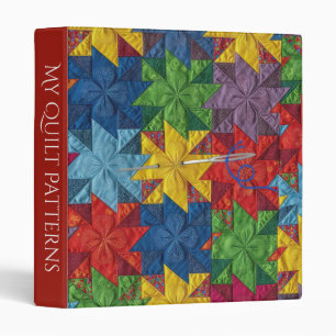 Pinwheel Patchwork Quilt and Needle 3 Ring Binder