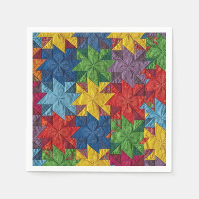 Pinwheel Patchwork Quilt Pattern Napkins (Front)