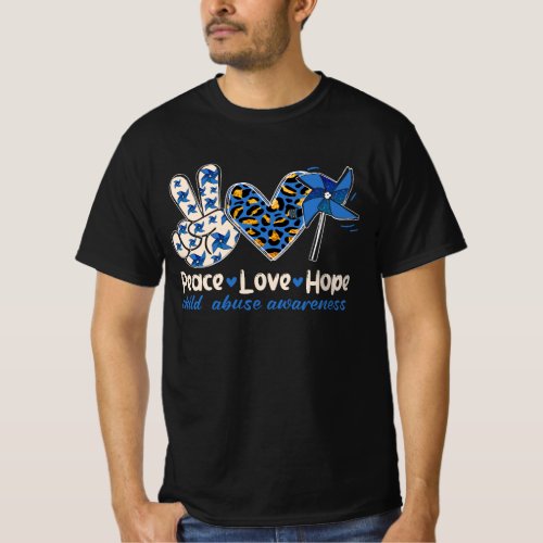 Pinwheel Peace Love Hope Child Abuse Prevention Aw T_Shirt