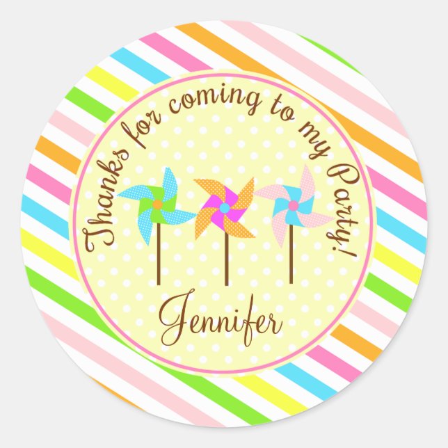 Pinwheel personalized 2inch favor tag (Front)