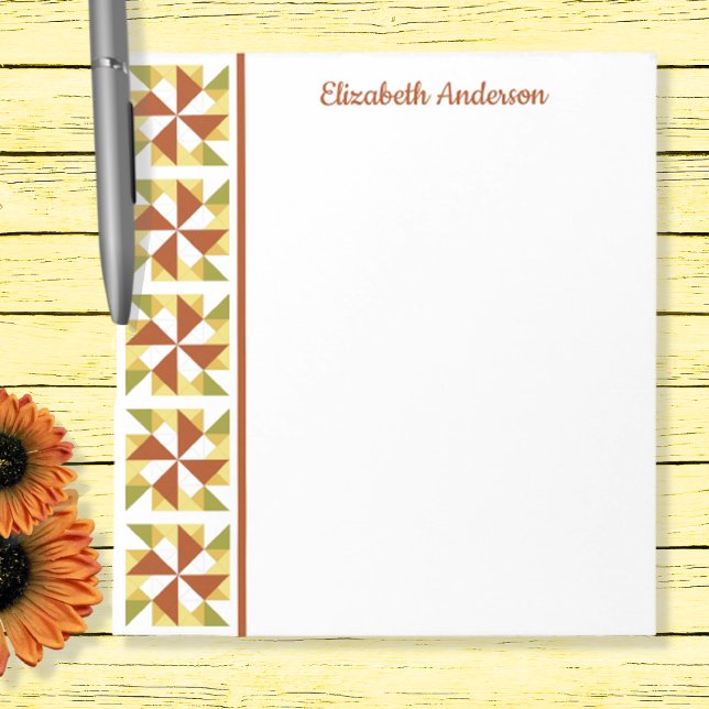 Pinwheel Quilt Block Border Note Pad (Creator Uploaded)