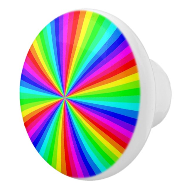 PINWHEEL RAINBOW CERAMIC KNOB (Right)