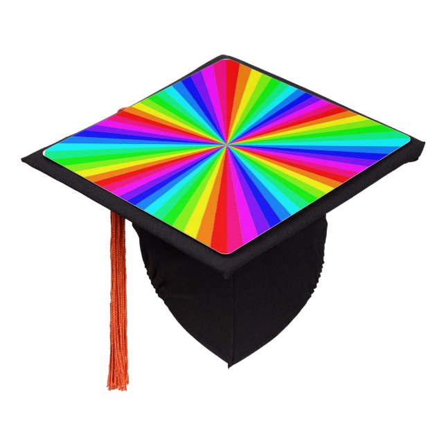 PINWHEEL RAINBOW GRADUATION CAP TOPPER (Angled)