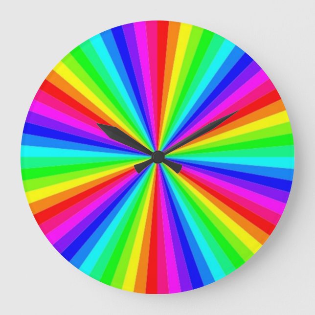 PINWHEEL RAINBOW LARGE CLOCK (Front)