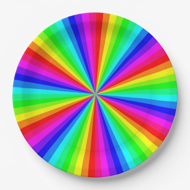 PINWHEEL RAINBOW PAPER PLATES (Front)