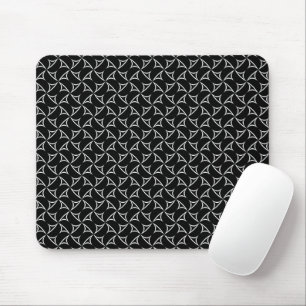 Pinwheel Spiral White Abstract Illusions Line Art Mouse Pad