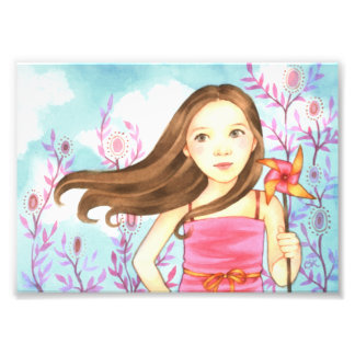 Pinwheel Summer Children's Illustration Print