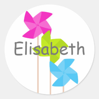 Pinwheel Trio Classic Round Sticker