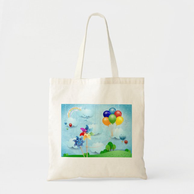 Pinwheels and balloons tote bag (Front)