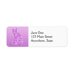 Pinwheels Cat - lavender, purple Label