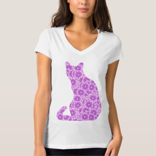 Pinwheels Cat _ lavender purple T_Shirt