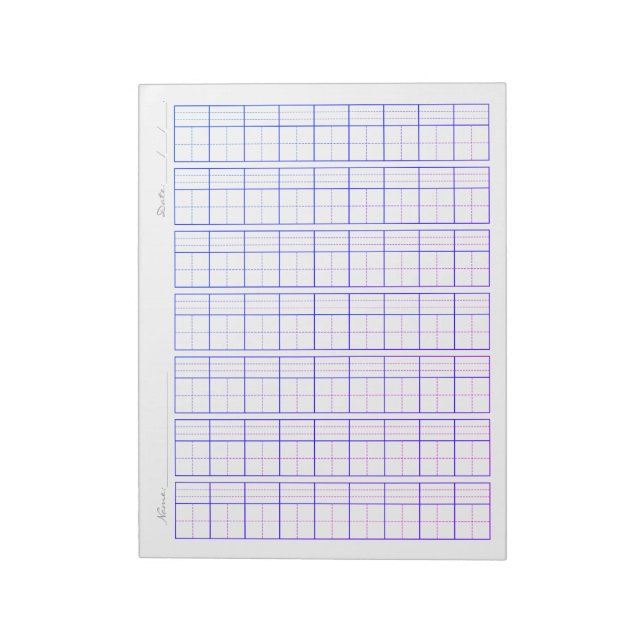 Pinyin Tianzi Grid Paper, Chinese Writing Practice Notepad (Rotated)