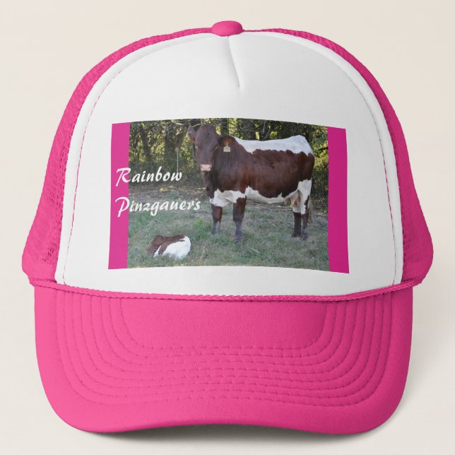 Pinzgauer Cow & Calf Women's Cap- personalize Trucker Hat (Front)