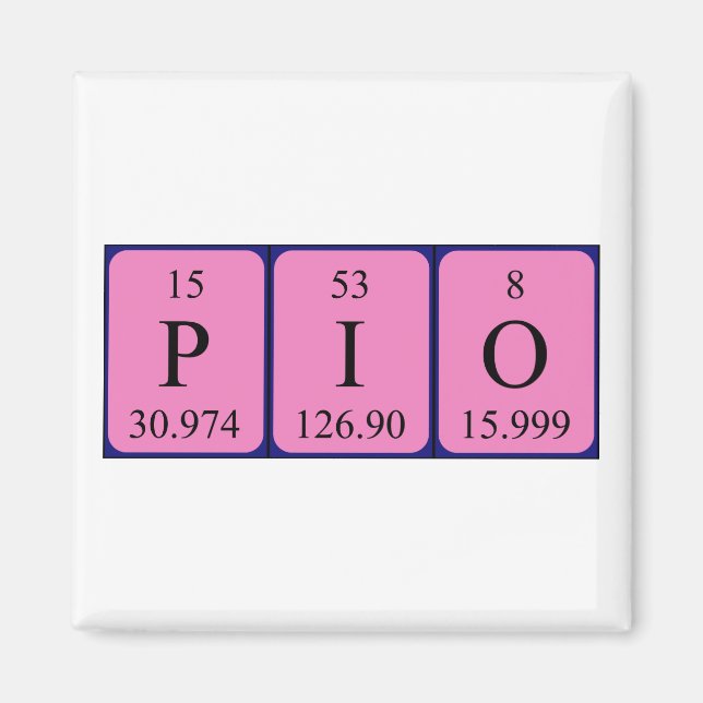 Pio periodic table name magnet (Front)