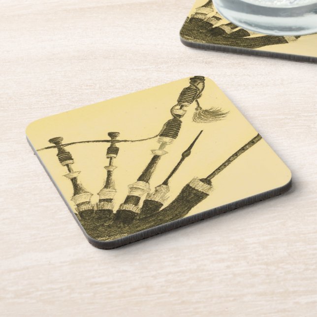 Pìob mhòr drink coaster (Left Side)